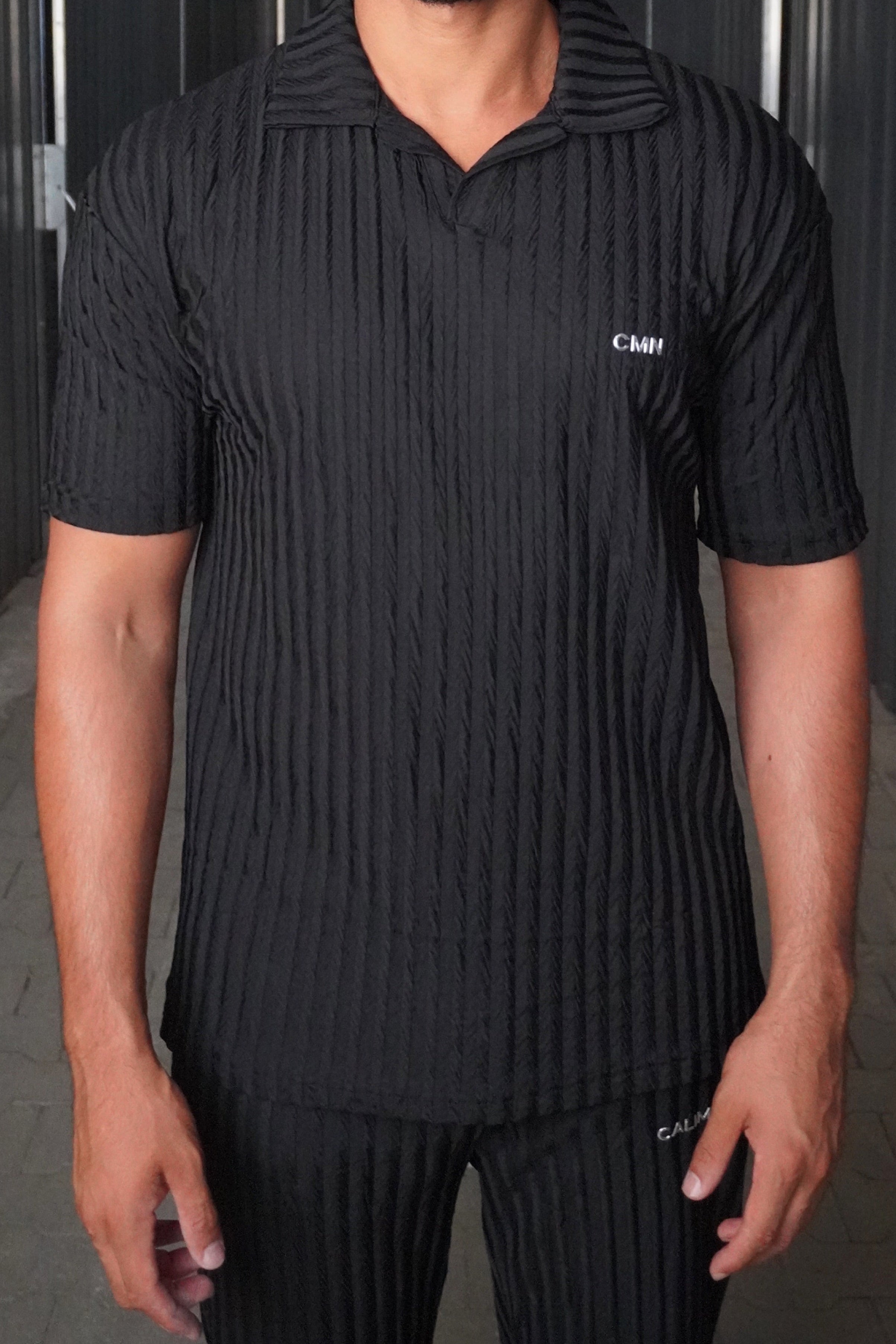 CMN Rib Polo – Black