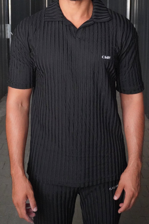 CMN Rib Polo – Black